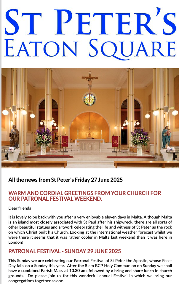 Latest Parish Newsletter