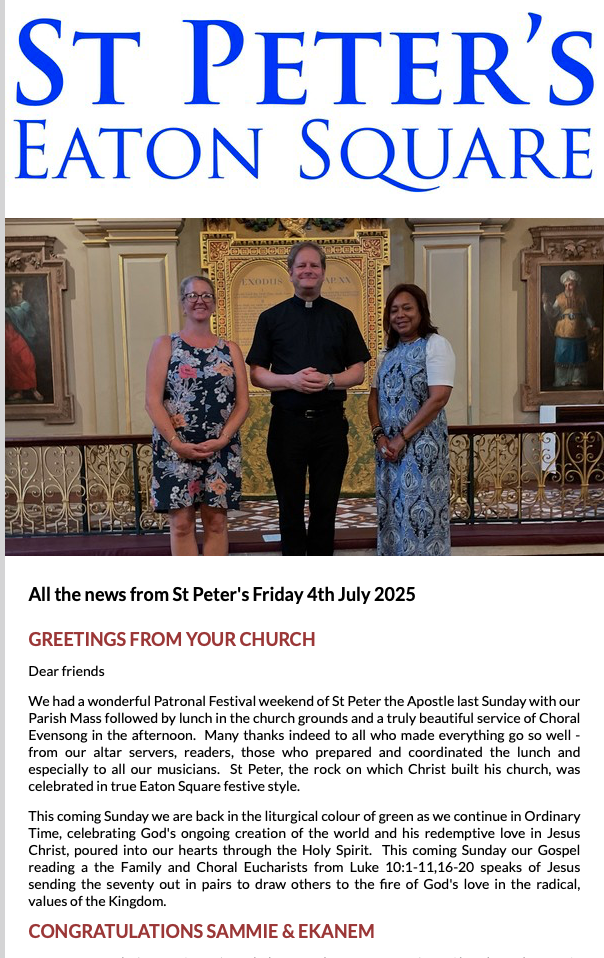 Latest Parish Newsletter