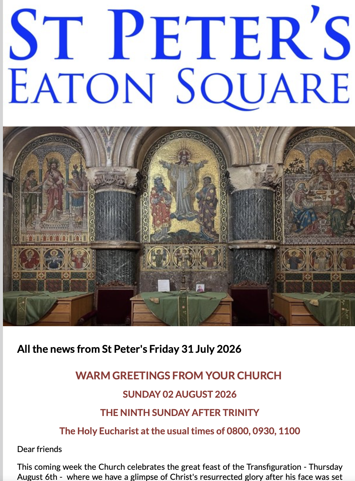 Latest Parish Newsletter