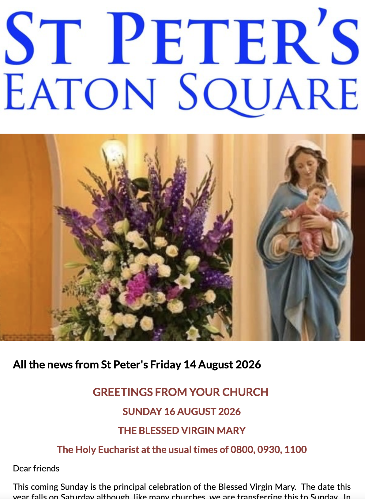 Latest Parish Newsletter